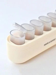 1pc Plastic 7-Day Weekly Pill Box, Large Capacity Pill Organizer Reminder Box, Mini Medication Packaging Box, Portable Travel Pill Box Container, Portable Pill Dispenser Box, Medication Dispensing Box - Multicolor - View 4