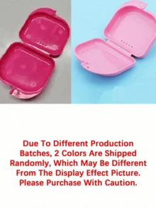 Tooth Print Letter Print, 7-Color Braces Retainer Box, Denture Box, Braces Box, Ideal Protective Case For Travel, Home, School, Gym, Camping, Office, Car And Other Occasions, Suitable For Teenagers, Adults, Orthodontic Patients, Braces Wearers, Invisible Aligner Users. - Multicolor - View 9
