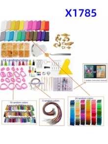 聚合物黏土烘烤烤箱，配備雕刻工具、模具、DIY耳環配件，可根據需求購買 - 彩色 - 查看 22