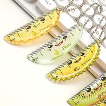 8PCS Fruit-Shaped Acrylic Rulers Includes 8 Beaded Chain, Can Be Hung On Backpacks/Pencil Cases/Stationery Boxes/Keychains, Perfect Small Gift For Classmates, Compact And Portable Measuring Tools - 8PCS - View 10