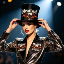 sayjke 1片 Bat Out Of Hell 樂團印花標語聚酯纖維 (Polyester) 刺繡貼布,四季適用 Meatloaf 款,適用於衛衣、T恤、帽子、包包、夾克縫製或熨燙 - 黑色 - 查看 7