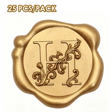 25 PCS 3D Embossed Initial Wax Seal Stickers, Floral Letters, Self-Adhesive Envelope Seal Stickers, Perfect For Wedding Invitations, Christmas, Gift Wrapping - 3D Floral Letters - View 20
