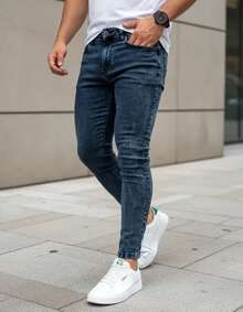Premium Skinny Basic Jeans 018 2% Elastane - Dark Grey - View 5