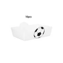 10pcs/30pcs/50pcs Soccer-Themed Party Food Trays: Disposable Paper Serving Trays And Black-And-White Soccer-Patterned Boat Boxes Ideal Paper Food Trays For Sports-Themed Parties, Birthday Party Condiment Stations, And Carnival Events. - View 8