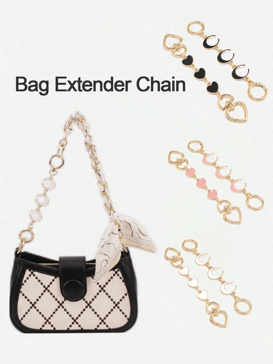 1/2 pièces Chaîne d'extension de sac, Sangle d'extension de portefeuille, Pièces de rechange de chaîne d'extension de portefeuille, Convient pour les sacs à main, les portefeuilles, les sacs à bandoulière, les sacs bandoulière - Multicolore - Voir 1
