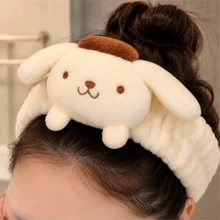 Pompompurin MINISO Sanrio 毛絨髮圈 可愛角色彈性髮帶 返校季日常護膚必備女性配件 - 黃色 - 查看 2