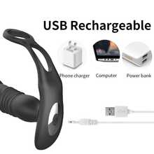 Thrusting Proatate Massager Butt Plug Vibrating Anal Vibrator Cock Rings Vibration Dildo Sex Toys For Men - one-size - View 6