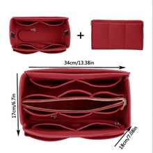1pc Extra Large/Large/Medium/Small Multi-Functional Large Capacity Felt Fabric Inner Bag, Large Capacity Cosmetic Bag, Felt Bag, Medium Bag, Detachable Minimalist Storage Organizer - Burgundy - View 17