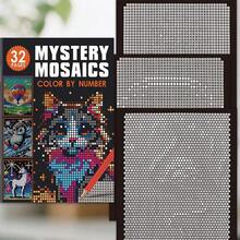 32 Pages Mystery Mosaics Color By Number Coloring Book For Adults & Teens, Creative Pixel Art Painting Activity Book, Stress Relief Anti-Stress Art Therapy Book, Perfect Festival Birthday Gift For Art Lovers - Multicolor - View 10