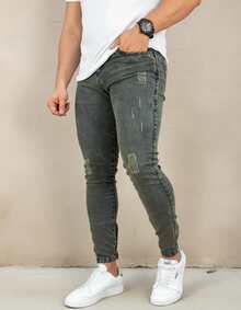 Premium Basic Skinny Jeans 017 2% Elastane - 橄欖綠 - 查看 1