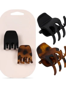 2pcs Women's Small 2.5cm Hair Claw, Perfect For Hairstyles, Bun Decoration, Bangs, Strong Grip, Multi-Functional Clip - Multicolor - View 6
