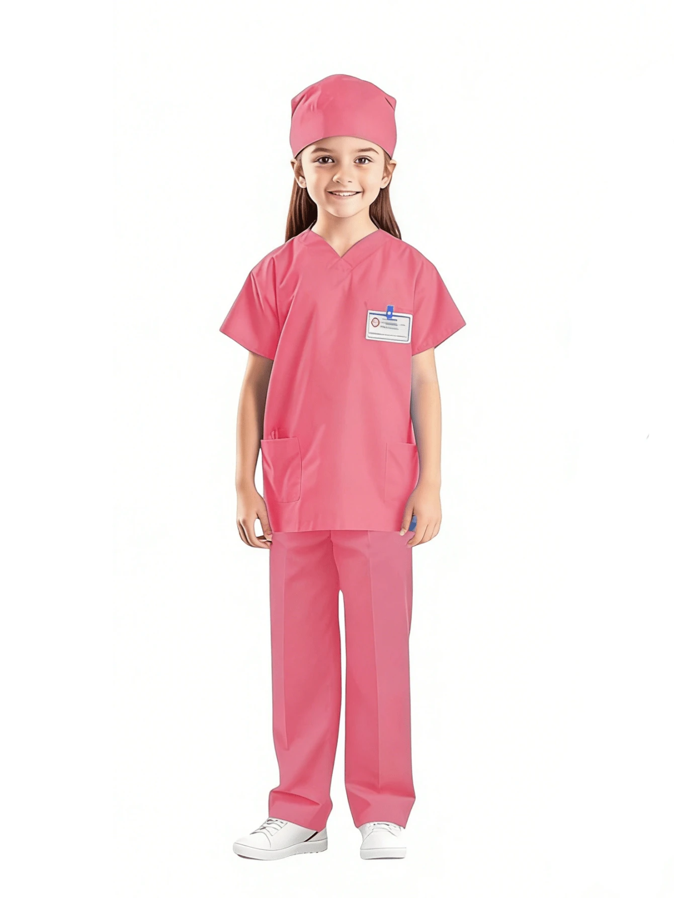 Children's Doctor Role Play Costume Set, Short Sleeve Top + Pants + Accessories, Suitable For Halloween Party, Birthday Party, School Performance And Other Occasions As A Gift