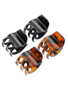 2pcs Women's Small 2.5cm Hair Claw, Perfect For Hairstyles, Bun Decoration, Bangs, Strong Grip, Multi-Functional Clip - Multicolor - View 5