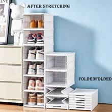 1/3/6 Layer Shoe Cabinet, Foldable Transparent Shoe Storage Box, Shoe Sorting Rack With Dust-Proof Door, No Assembly Required, Transparent Shoe Box, Efficient And Space Saving Shoe Cabinet Sorting Device - Multicolor - View 4