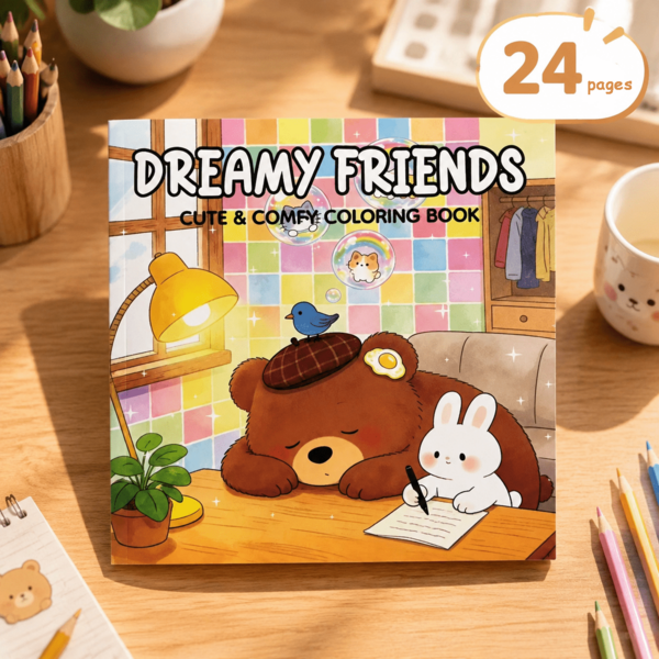 DREAMY FRIENDS Girls Coloring Book, Warm Cute Character Illustration Art, Bold Minimalist Design, Clear Printed Patterns, Relaxing, Anxiety Relief, Emotional Release, Back To School Creative Gift Ages 5-10, Suitable As Christmas, Halloween, Birthday, Children's Day Gifts, Also Can Be Used As Student Supplies, Back To School Supplies Or Learning Supplies. [Hand-Drawn Essential] Halloween Coloring Book, Back To School