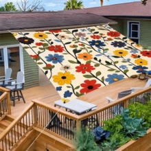 1 pieza Vela de Sombra Estilo Bohemio, Adecuada para Exteriores, Uso Diario, Playa, Camping, Jardín, Escenas de Picnic. Aplicable en Todas las Estaciones, Instalación Rápida (Poste de Soporte y Cuerda No Incluidos) - Multicolor - Ver 9