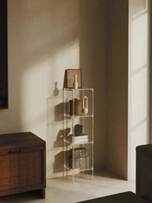 Acrylic Transparent Bookshelf 4-6 Tiers Small Bookshelf Home Freestanding Floor Corner Cabinet Suitable For Living Room, Bedroom, Bathroom, Small Space Display Rack - Multicolor - View 4