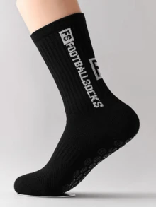 1/3/6 pares de calcetines de fútbol/fútbol para hombres y unisex, hasta el tobillo, antideslizantes, duraderos y cómodos para entrenamiento diario, calcetines de otoño - Blanco y Negro - Ver 5