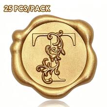 25 PCS 3D Embossed Initial Wax Seal Stickers, Floral Letters, Self-Adhesive Envelope Seal Stickers, Perfect For Wedding Invitations, Christmas, Gift Wrapping - 3D Floral Letters - View 18