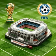 3D Paper Football/Soccer Field Puzzle Model, Designed For Football Fans To Cheer For Their Home Team, Football, Liverpool, Qatar - Multicolor - View 2