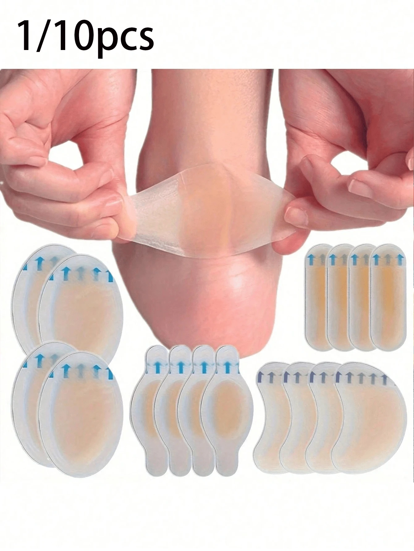 1/10 Pairs Transparent Anti-Friction Heel Grips, Non-Slip High Heel Cushion Pads, Comfortable Shoe Inserts