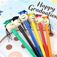 1pc/6pcs Graduation Cap Shaped Ballpoint Pen With Tassel And Smiling Face, Suitable For Graduation Celebration And Office Use, Back To School - A - View 6