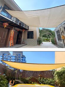 High-Density Breathable Multi-Functional Outdoor Snow Protection Net, With High-Density UV Resistance, Snow Protection, And Frost Protection Functions, Suitable For Patios, Picnics, Carports, Gardens, Balconies, Gazebos, Beaches, Courtyards And Rooftops, Easy Installation, Reinforced Four Corners, Durable Edges. - Beige - View 9