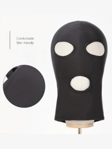 1pc Black Full Face Mask - Full Coverage Balaclava, With Adjustable Buckle, Mask Design - A - View 1