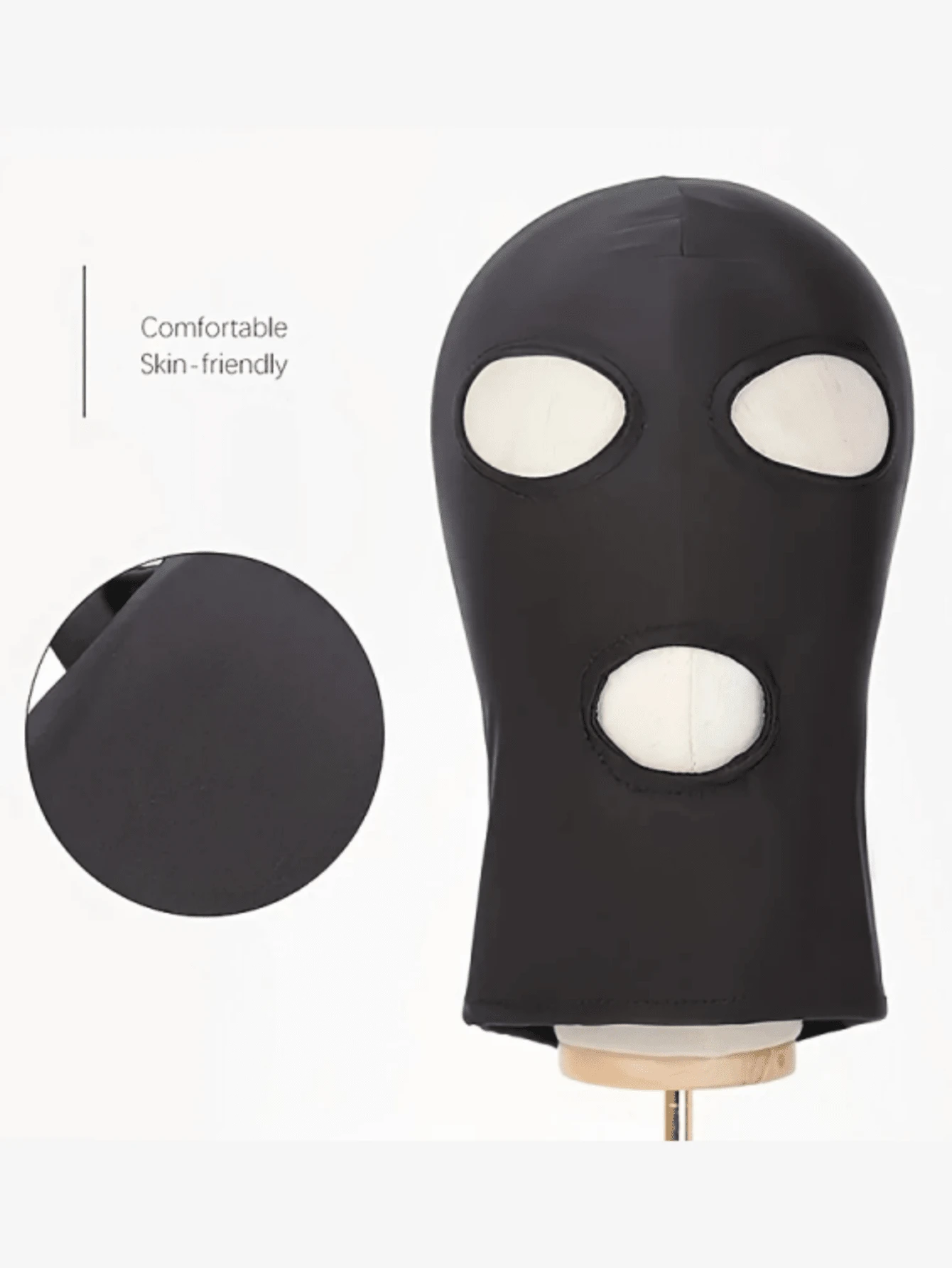1pc Black Full Face Mask - Full Coverage Balaclava, With Adjustable Buckle, Mask Design - A - View 1
