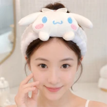 Cinnamoroll MINISO Sanrio 毛絨髮圈 可愛角色彈性髮帶 返校季日常護膚必備女性配件 - 藍白色 - 查看 3