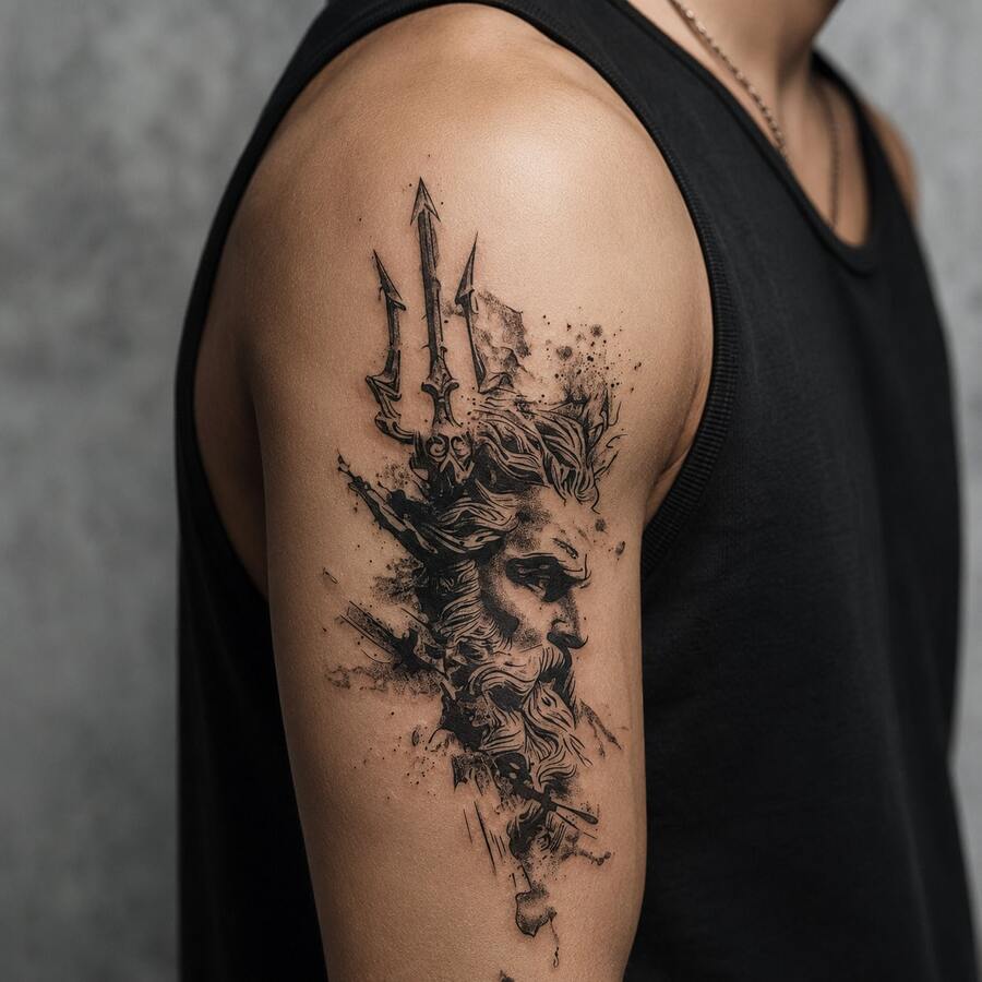 1pc Waterproof Anti-Rub PVC Realistic Sea Demon Tattoo Sticker, Suitable For Daily Wear - Grey - View 1