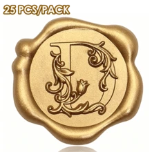 25 PCS 3D Embossed Initial Wax Seal Stickers, Floral Letters, Self-Adhesive Envelope Seal Stickers, Perfect For Wedding Invitations, Christmas, Gift Wrapping - 3D Floral Letters - View 22