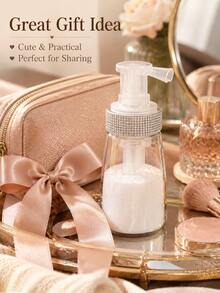 1pc Rhinestone Spray Powder Bottle, Rhinestone Makeup Powder Dispenser Bottle, Fluffy Powder Spray Bottle, Suitable For Various Powder Dispensing Bottles, 1pc Rhinestone Powder Spray Bottle, Refillable Transparent Press-Type Dispenser Bottle, Suitable For Body Powder, Talcum Powder, Fluffy Powder And Home Hair Salon Use - View 7