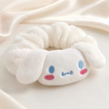 Miniso Sanrio Cinnamoroll 主題絨毛化妝髮圈，優質柔軟布料溫柔護髮，適合返校季洗臉、敷面膜與瑜珈使用，彈性舒適美學設計 - 白色 - 查看 1
