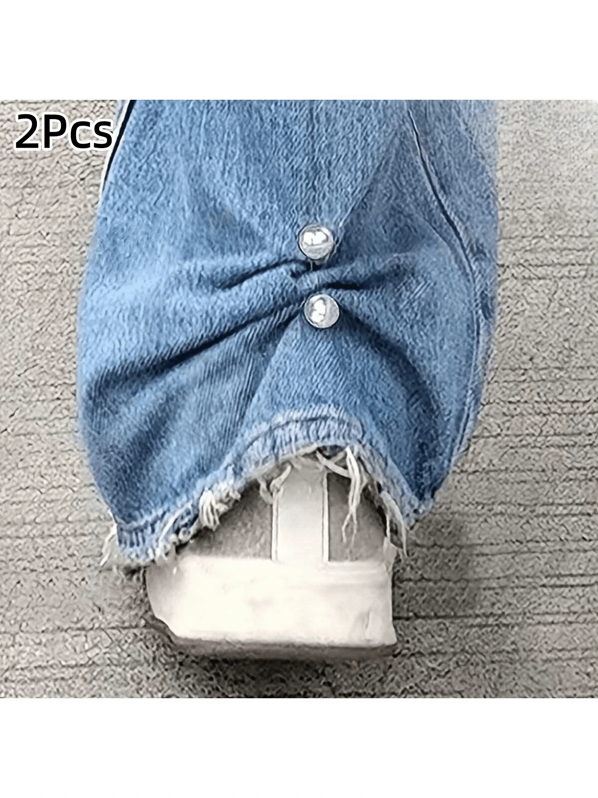 2Pcs Pearl Jeans Ankle Clips, Anti-Exposure Chest Pins, Anti-Step Shoe Buckles, Pants Length Adjusters