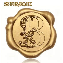 25 PCS 3D Embossed Initial Wax Seal Stickers, Floral Letters, Self-Adhesive Envelope Seal Stickers, Perfect For Wedding Invitations, Christmas, Gift Wrapping - 3D Floral Letters - View 17