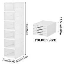 1/3/6 Layer Shoe Cabinet, Foldable Transparent Shoe Storage Box, Shoe Sorting Rack With Dust-Proof Door, No Assembly Required, Transparent Shoe Box, Efficient And Space Saving Shoe Cabinet Sorting Device - Multicolor - View 7