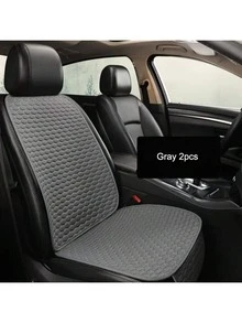 2pcs Universal Car Seat Cover Protector Set, Linen Material Front And Rear Seat Cushion Protector, Backrest Pad, Suitable For Sedan, Truck, SUV, Van Interior (1pc Front Seat Cover + 1pc Backrest Pad) - 2pcs - View 6
