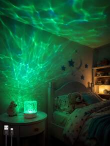 1pc [Room Decor Light] Water Ripple Wave Projection Night Light, Suitable For Bedroom, Dorm, Children's Room, Holiday Atmosphere Decoration, Gift Occasions - Multicolor - View 2