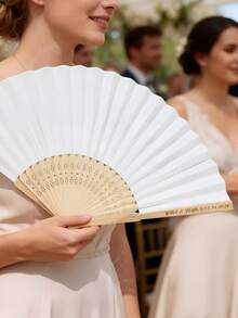 1/10/30/60/100/120pcs Customized Laser Engraved Personalized Hand Fans, Wedding Guest Favors, Bridal Shower Gifts - Multicolor - View 10
