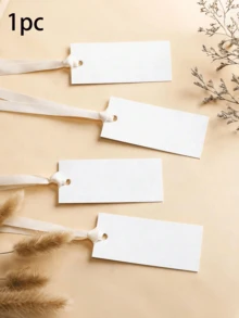 1/25/50pcs Blank Name Cards With Satin Ribbon Hooks, Wedding Chair Reservation Cards With Ribbons, Gift Tags, Wedding Reception Desk Cards, Wedding Party Anniversary Desk Cards, Reserved Seating For Wedding Ceremonies And Party Events - Multicolor - View 9