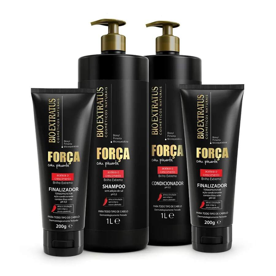 Kit Bio Extratus Força Com Pimenta Shampoo, Condicionador (1L) e Finalizador - Shampoo + Condicionador - Visão 1