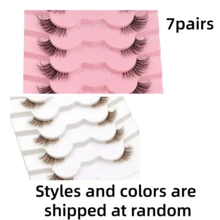 7 Pairs Brown Half-Strip Eyelashes, Cat Eye Effect, Fluffy & Soft, Transparent Lash Band, Natural & Lengthening, Comfortable Reusable, Suitable For Daily Wear, Travel, Party Gift - View 12