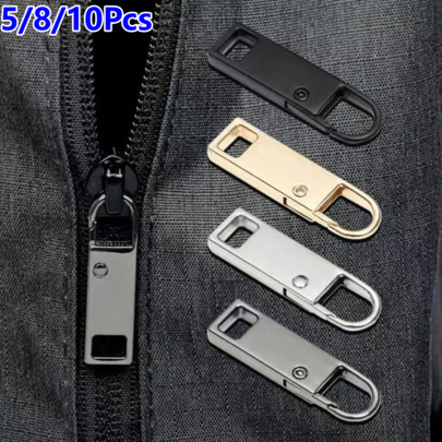 5/8/10Pcs Upgraded Zipper Pull Replacement, Detachable Fashion Zipper Pulls, Suitable For Suitcases, Jackets, Backpacks, Coats, Boots - DIY Zipper Repair Kit