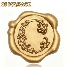 25 PCS 3D Embossed Initial Wax Seal Stickers, Floral Letters, Self-Adhesive Envelope Seal Stickers, Perfect For Wedding Invitations, Christmas, Gift Wrapping - 3D Floral Letters - View 27