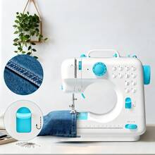 IAGREEA Multifunctional Portable Electric Sewing Machine: 12 Stitches, 2-Speed, DC Powered, Built-In Night Light, Overlock And Bobbin Winding, Suitable For Home DIY, Repair And Handicrafts | Ideal Gift For Birthday, Mother's Day And Holidays - Baby Blue - View 2