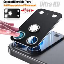 CASECOPS 2pcs Shiny Diamond Camera Lens Protector Stickers, Black (Original Color), High Definition Quality, Anti-Drop Anti-Scratch, Compatible With IPhone 17 Pro/17 Pro Max - Black - View 6