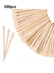 100/300/500/200/10/1 chiếc Que gỗ wax lông, 8.8cm, phù hợp cho lông mày, môi, tẩy lông mũi, que wax dùng một lần, sản phẩm và phụ kiện chăm sóc tóc, thiết yếu cho tiệm tóc, làm đẹp, du lịch - Màu be - Xem 12