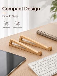 Set 2 Buah Dudukan Laptop Kayu, Penyangga Laptop Portabel Minimalis, Serat Kayu Alami, Penopang Meja Ergonomis, Cocok Untuk Laptop, Tablet, Kantor Rumah, Belajar, Ruang Kerja, dan Penggunaan Sehari-hari - Dudukan laptop - View 1
