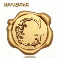 25 PCS 3D Embossed Initial Wax Seal Stickers, Floral Letters, Self-Adhesive Envelope Seal Stickers, Perfect For Wedding Invitations, Christmas, Gift Wrapping - 3D Floral Letters - View 31